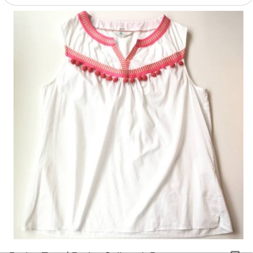 EUC BODEN RICKRACK POMPOM TOP